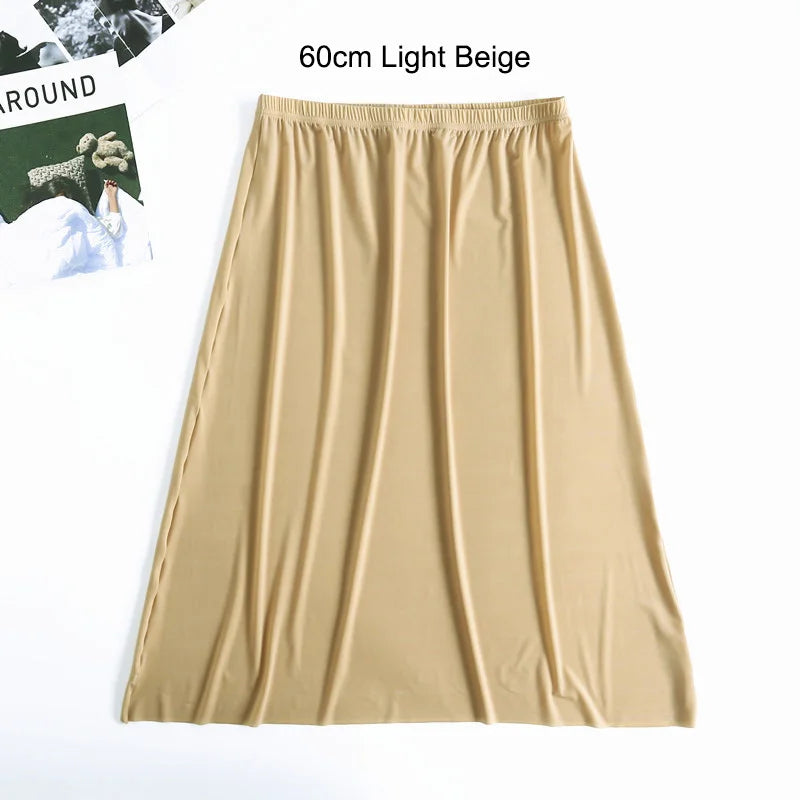 Ice Silk Half Slip – Plus Size Anti-Chafing Underskirt for Summer Dresses