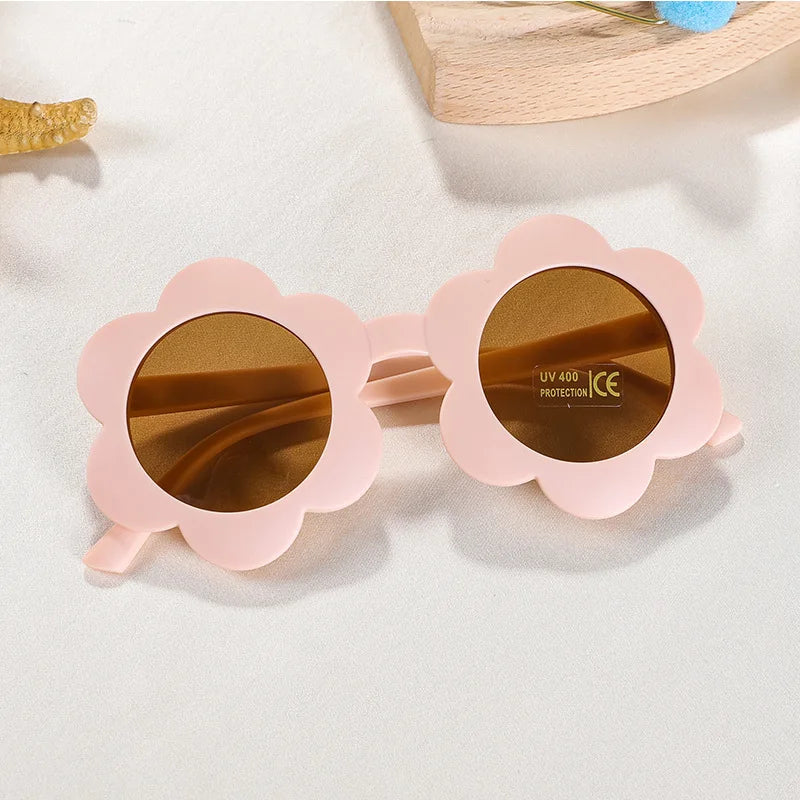 Cute Sunflower Kids Sunglasses – UV400 Round Eyewear for Toddlers and Children