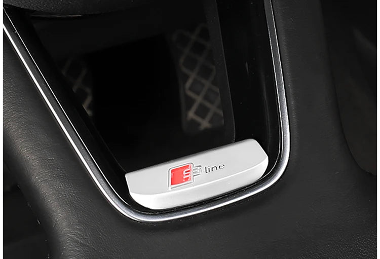 Aluminum S-Line Steering Wheel Emblem – Decorative Car Interior Accessory