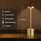 Rechargeable Table Lamp – Stepless Dimming Touch Light for Bedside Decor