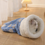 Plush Cat Sleeping Bag – Thickened Fluffy Nest for Winter Pet Comfort