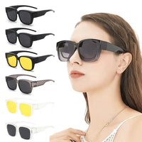 Polarized Fit Over Sunglasses – Square Wrap Around UV Protection for Outdoors