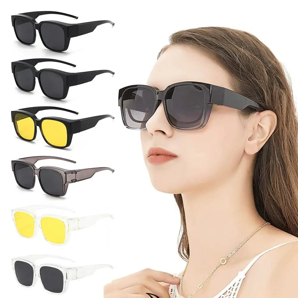Polarized Fit Over Sunglasses – Square Wrap Around UV Protection for Outdoors