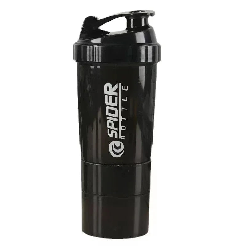 Portable Protein Shaker Bottle – 500ml Mixer Cup with Storage for Gym Fitness