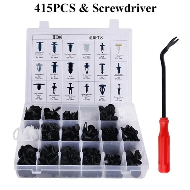 Automotive Plastic Fastener Kit – Bumper and Fender Rivet Retainers for Car Repair