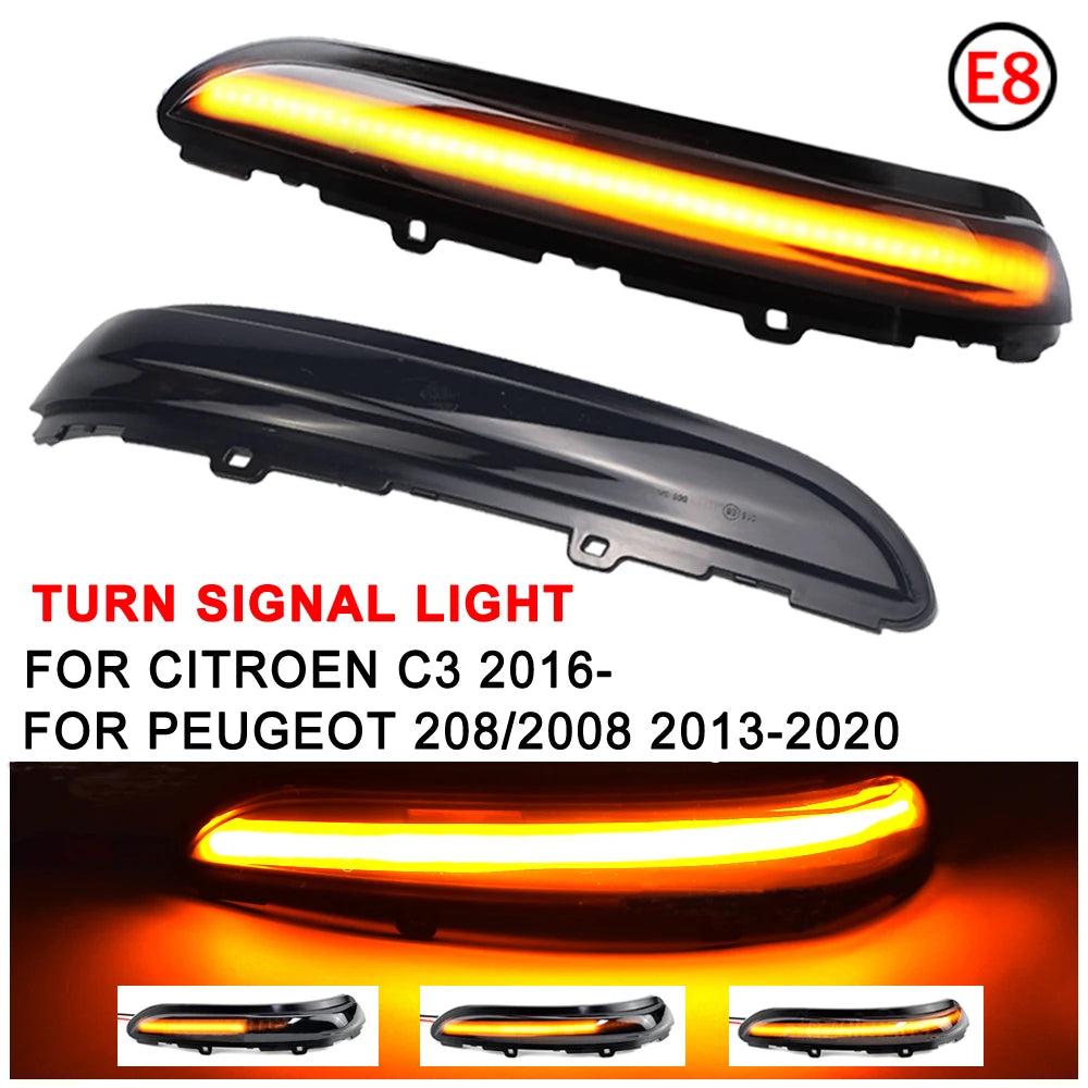 Dynamic LED Side Mirror Turn Signals – Sequential Indicators for Peugeot Citroen