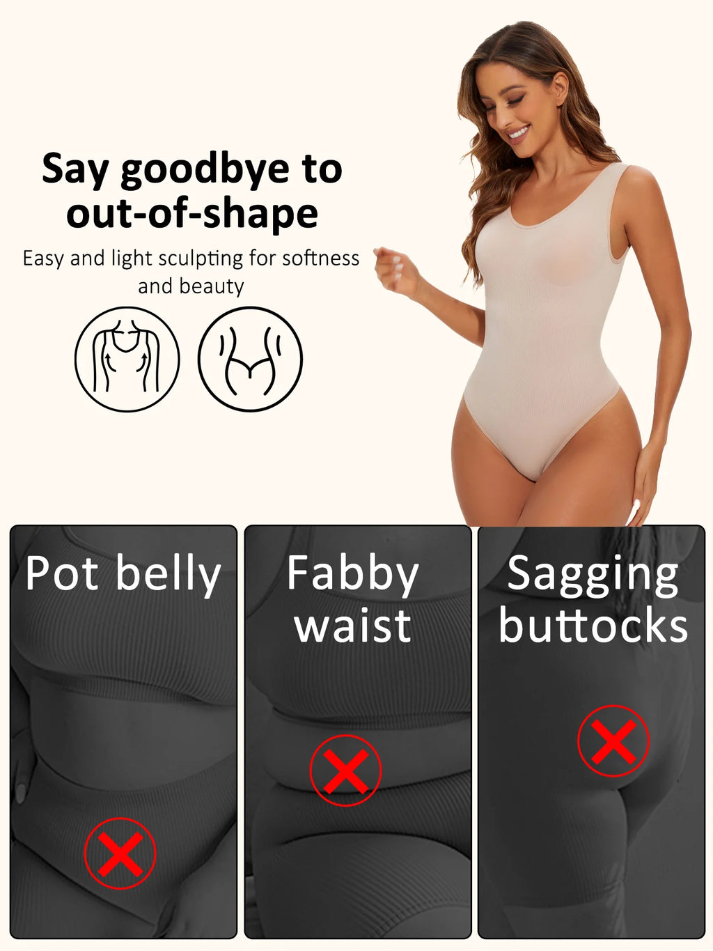 Seamless Tummy Control Bodysuit – Open Crotch Fajas for Women Shapewear