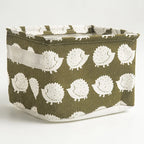 Foldable Cotton Linen Storage Basket – Small Desktop Organizer for Home