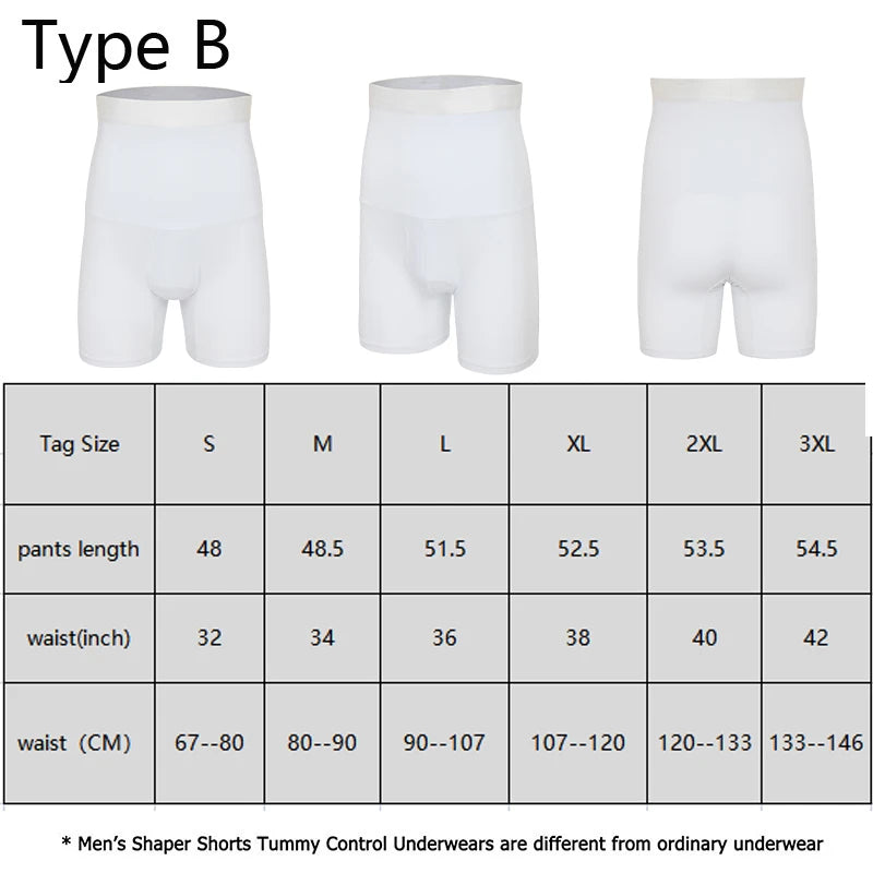 Compression Waist Trainer Shorts – Slimming Body Shaper for Men