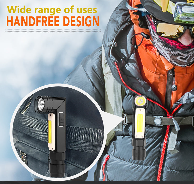 Rechargeable LED Work Light – Magnetic COB Flashlight for Outdoor Repairs