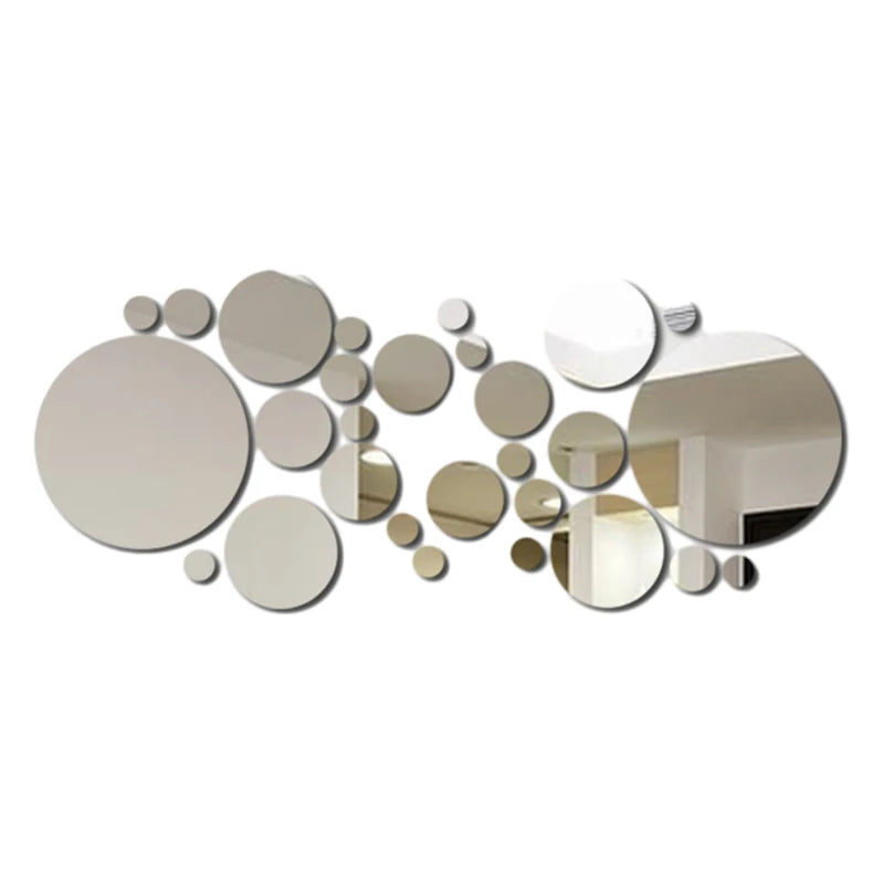 3D Acrylic Round Mirror Wall Stickers – DIY Home Decor for Bedroom Bathroom