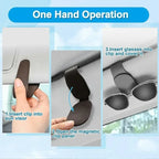 Magnetic Leather Sunglasses Clip – Universal Sun Visor Holder for Car