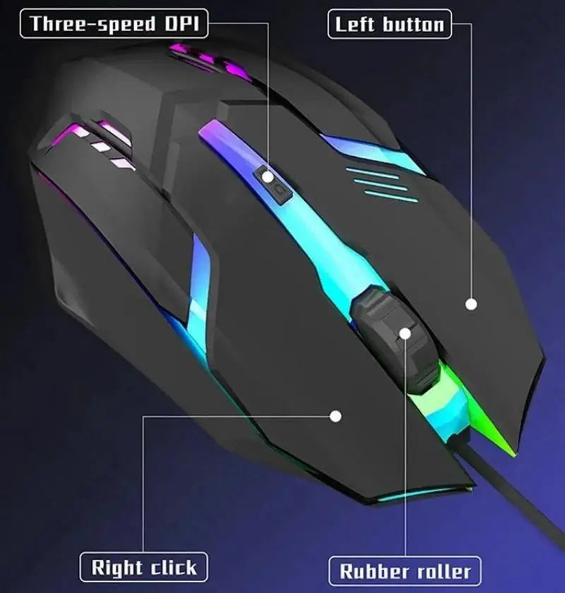 Wired LED Gaming Mouse – Ergonomic Backlit Optical Mouse for PC Desktop Laptop