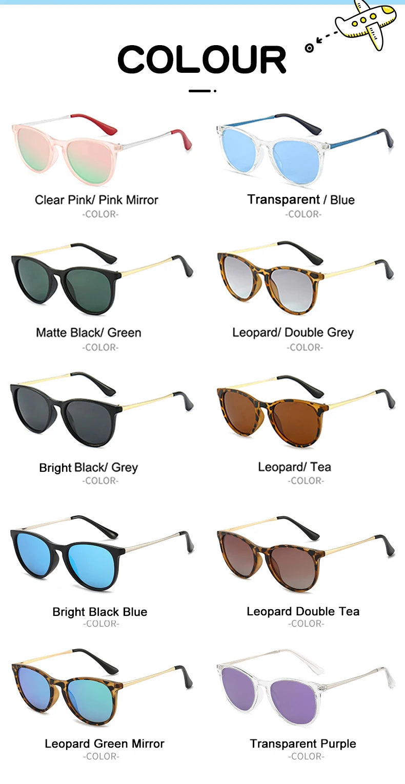 Vintage Round Kids Sunglasses – Polarized Metal UV400 Eyewear for Outdoor Play