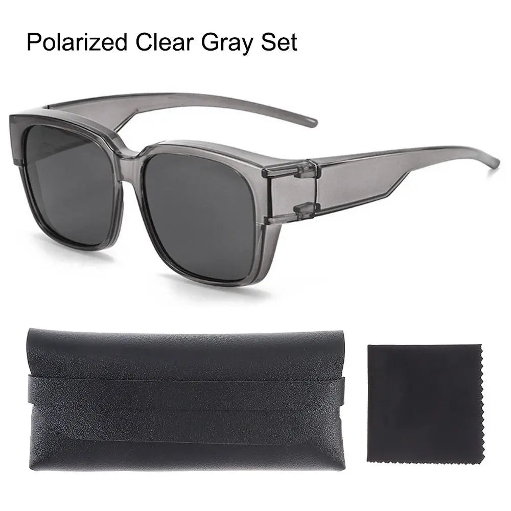Polarized Fit Over Sunglasses – Square Wrap Around UV Protection for Outdoors