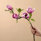 Silk Magnolia Flower Bouquet – Artificial Floral Decor for Wedding Party