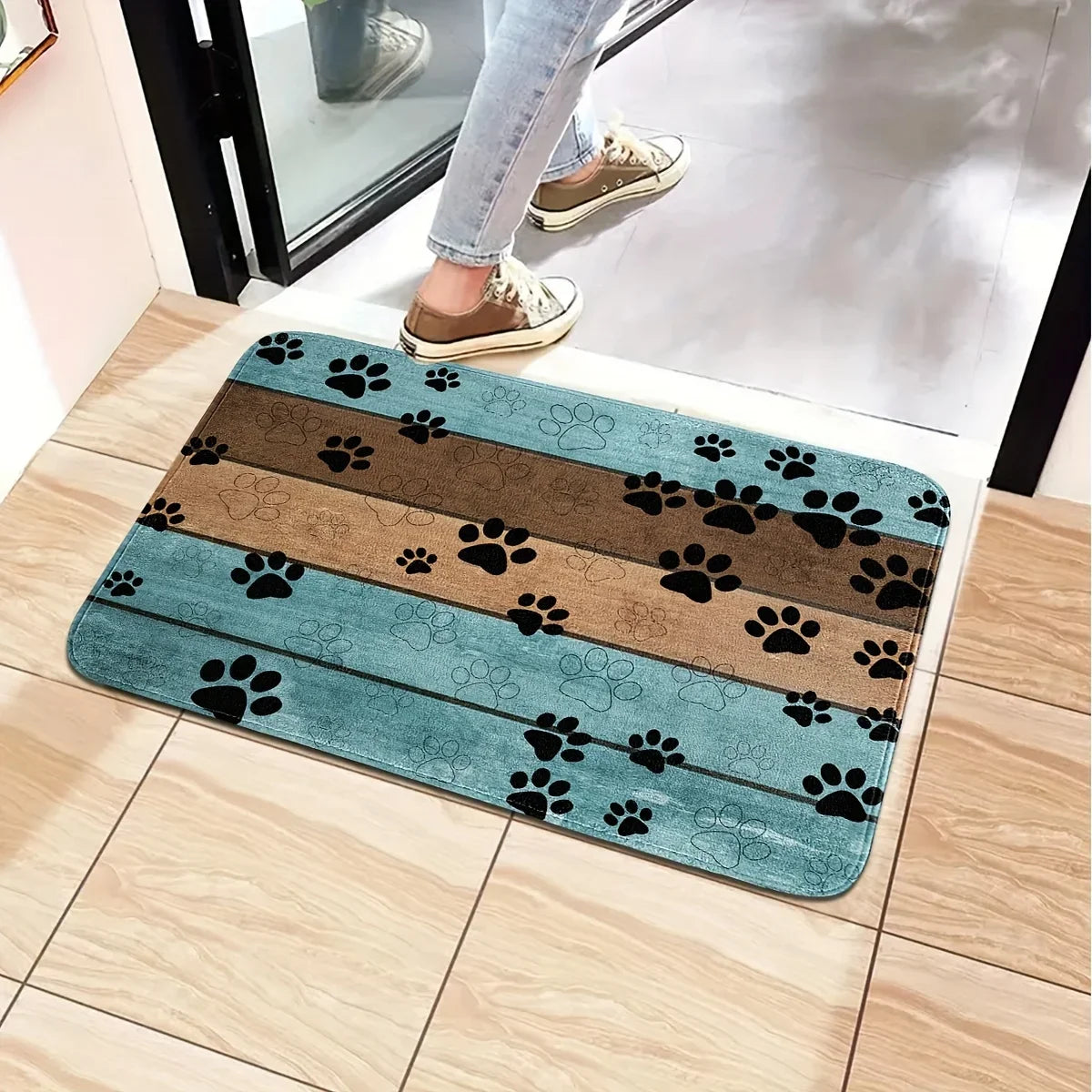 Absorbent Cat Paw Doormat – Decorative Non-Slip Floor Rug for Home Entrance