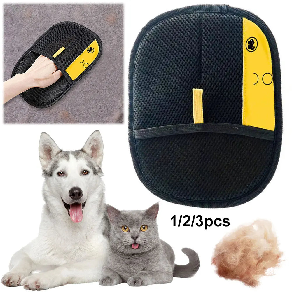 Pet Grooming Glove – Deshedding Massage Brush for Dog and Cat Hair Removal
