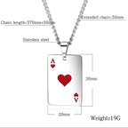 Ace of Spades Pendant Necklace – Stainless Steel Poker Jewelry for Men