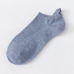 Embroidered Smiley Face Ankle Socks – Breathable Cotton for Casual Comfort