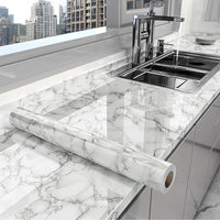 Self-Adhesive Marble Wallpaper – Oil-Proof Film for Kitchen Renovation