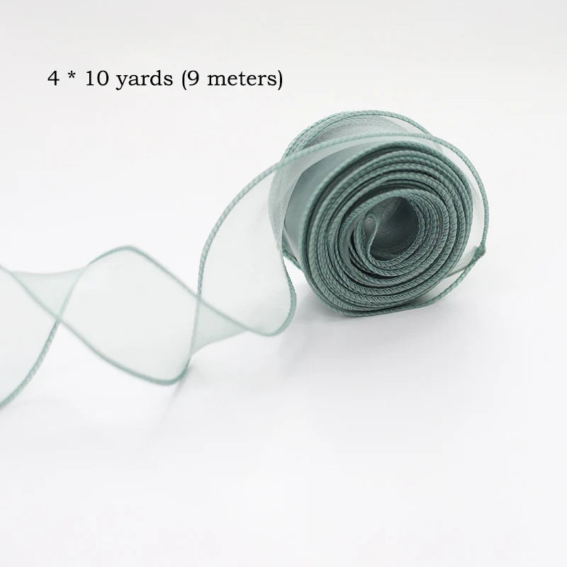 Chiffon Silk Ribbon – 10 Yard Organza Fabric for Wedding Decor and Crafting