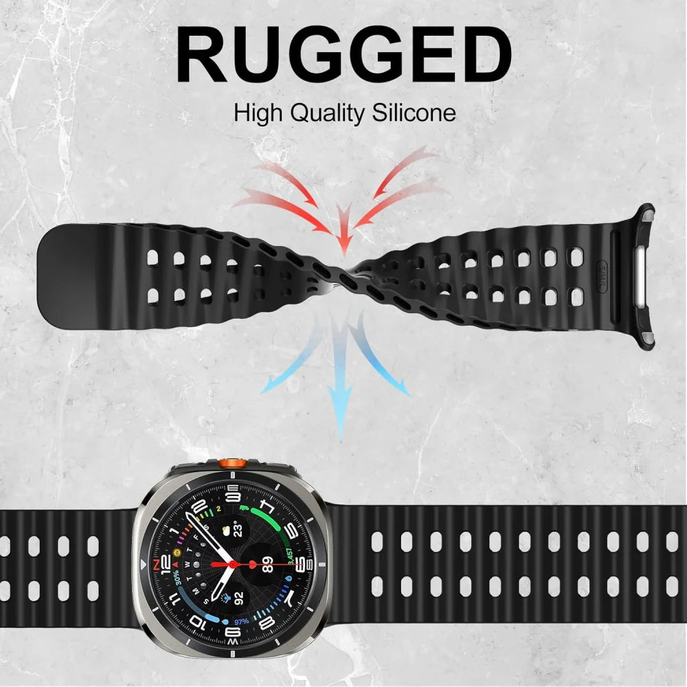 Silicone Marine Strap – Sports Watch Band for Samsung Galaxy Watch Ultra