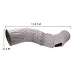 Collapsible S-Shape Cat Tunnel – Grey Suede Crinkle Toy for Indoor Pets