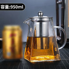 Glass Tea Infuser Pot – Heat Resistant Square Kettle for Loose Leaf Brewing