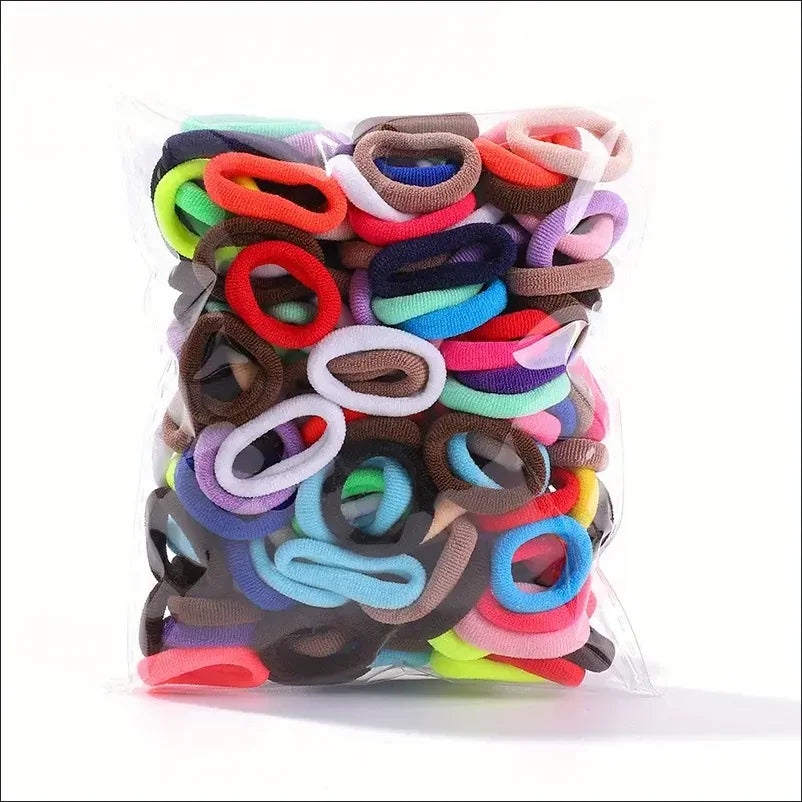 Colorful Nylon Hair Ties – Elastic Ponytail Holders for Kids Hair Styling
