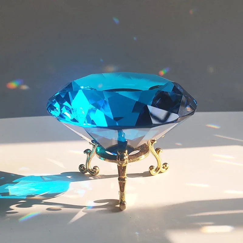 Crystal Diamond Glass Paperweight – Decorative Ornament for Romantic Proposals
