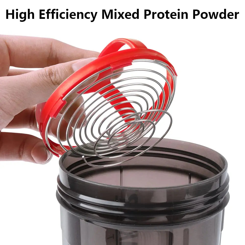 3-Layer Protein Shaker Bottle – Large Capacity Mixer Cup for Gym Fitness