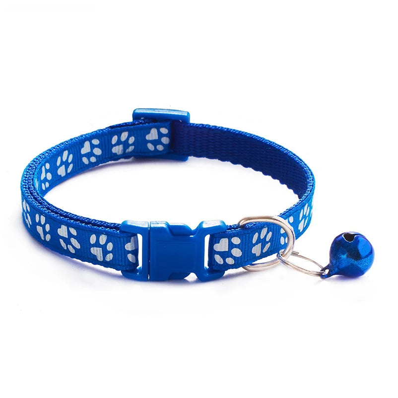 Printed Bell Pet Collar – Adjustable Safety Necklace for Cats and Small Dogs