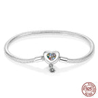 925 Sterling Silver Charm Bracelet – Adjustable Green Zircon for Birthday Gifts