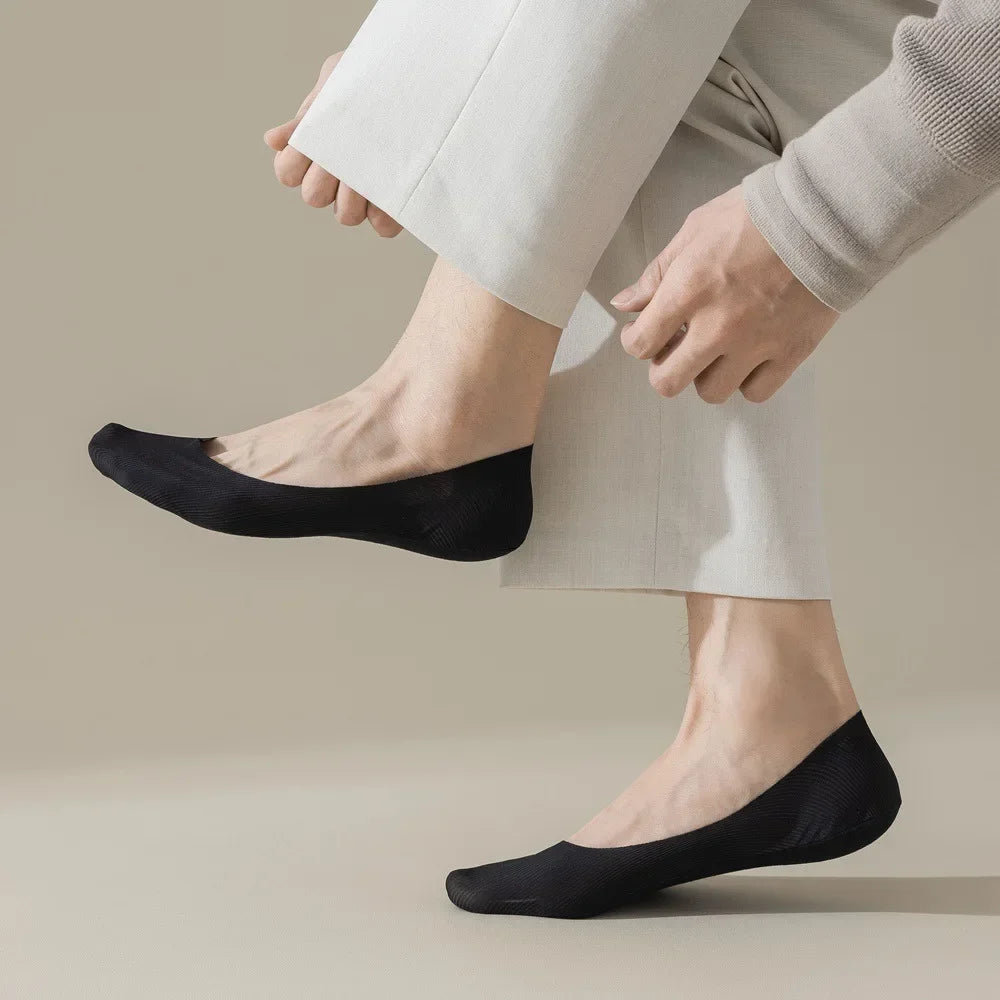 Men's Low Cut No Show Socks – Breathable Silicone Non-Slip for Daily Wear