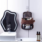 Large Hanging Leather Toiletry Bag – Cosmetic Organizer for Travel