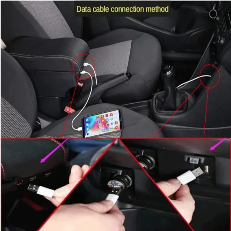 Center Console Armrest Box – Storage Organizer for Peugeot 208 2012-2018