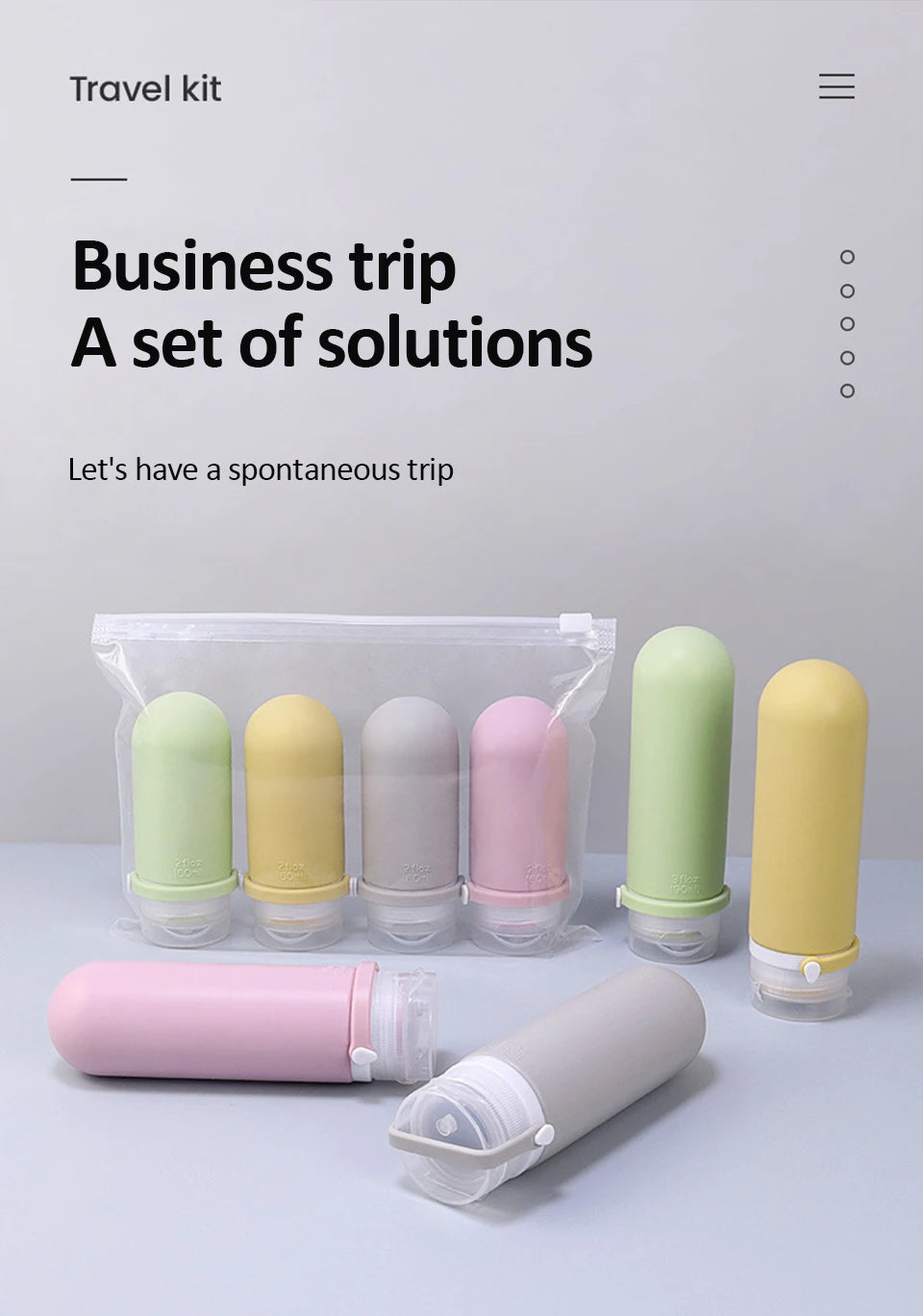 Refillable Silicone Travel Bottles – Leakproof Containers for Toiletries