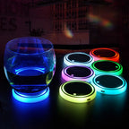 LED Car Cup Holder Coasters – Light Sensor Atmosphere Mats for Auto Interior