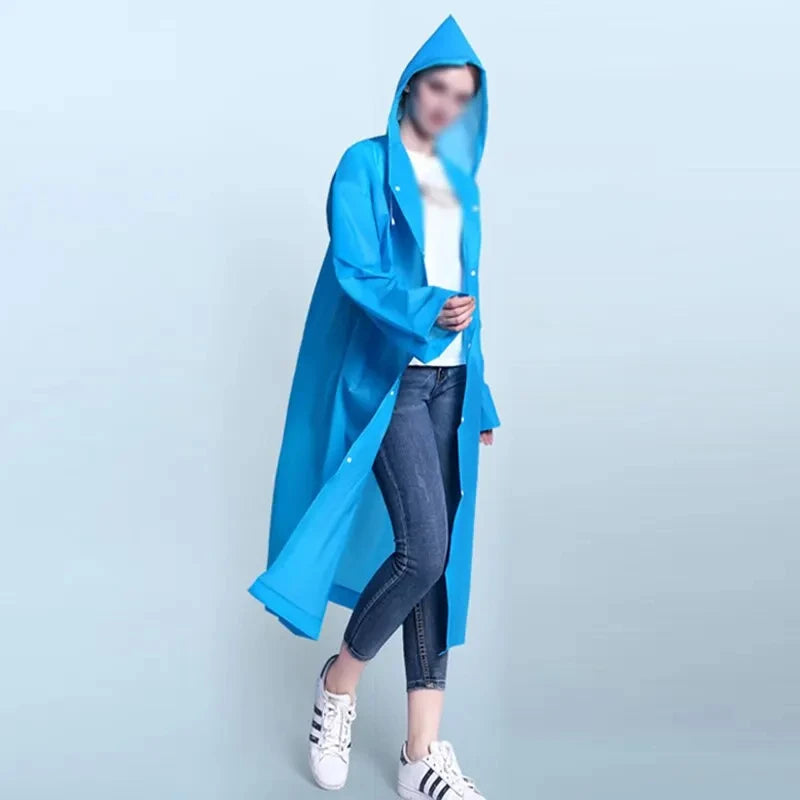 Heavy Duty Waterproof Raincoat – Thickened Hooded Poncho for Outdoor Travel