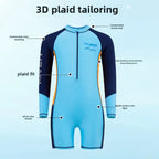 Boys Long Sleeve Swimsuit – UV Protection One-Piece for Summer Swimming