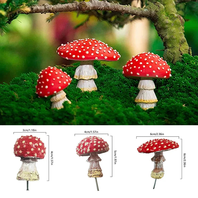 Glow In The Dark Mushroom Figurines – Resin Miniatures for Fairy Gardens