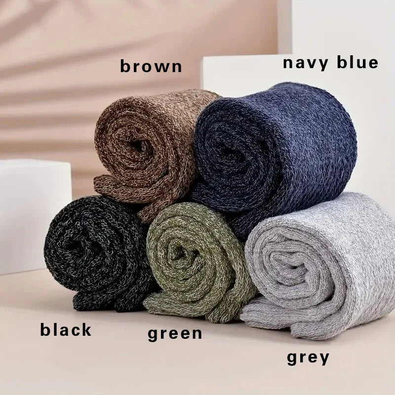 Thermal Terry Winter Socks – Thick Unisex Crew for Cold Weather