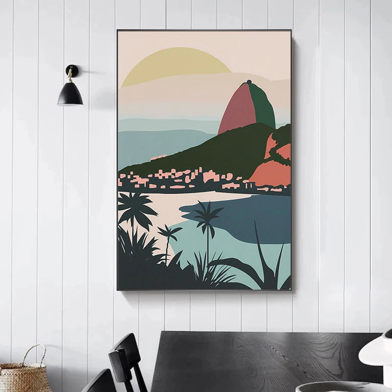 Modern Cityscape Canvas Print – Travel Landscape Wall Art for Home Decor