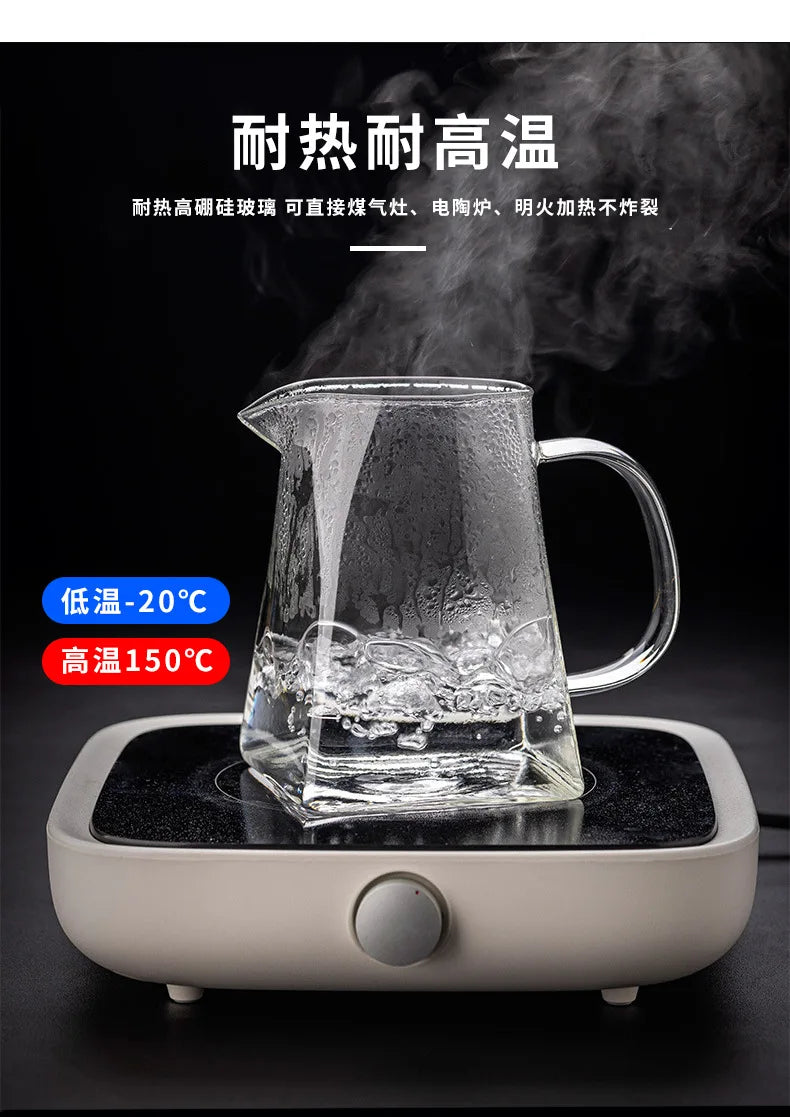 Glass Tea Infuser Pot – Heat Resistant Square Kettle for Loose Leaf Brewing