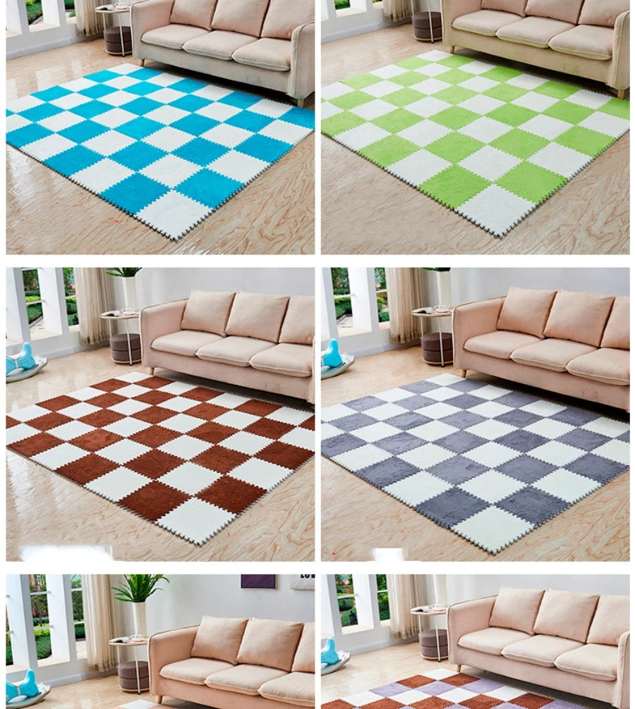 Soft Foam Patchwork Play Mats – Interlocking Carpet Tiles for Kids Rooms