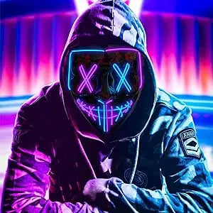 LED Light Up Halloween Mask – Scary Glowing Costume for Cosplay Parties