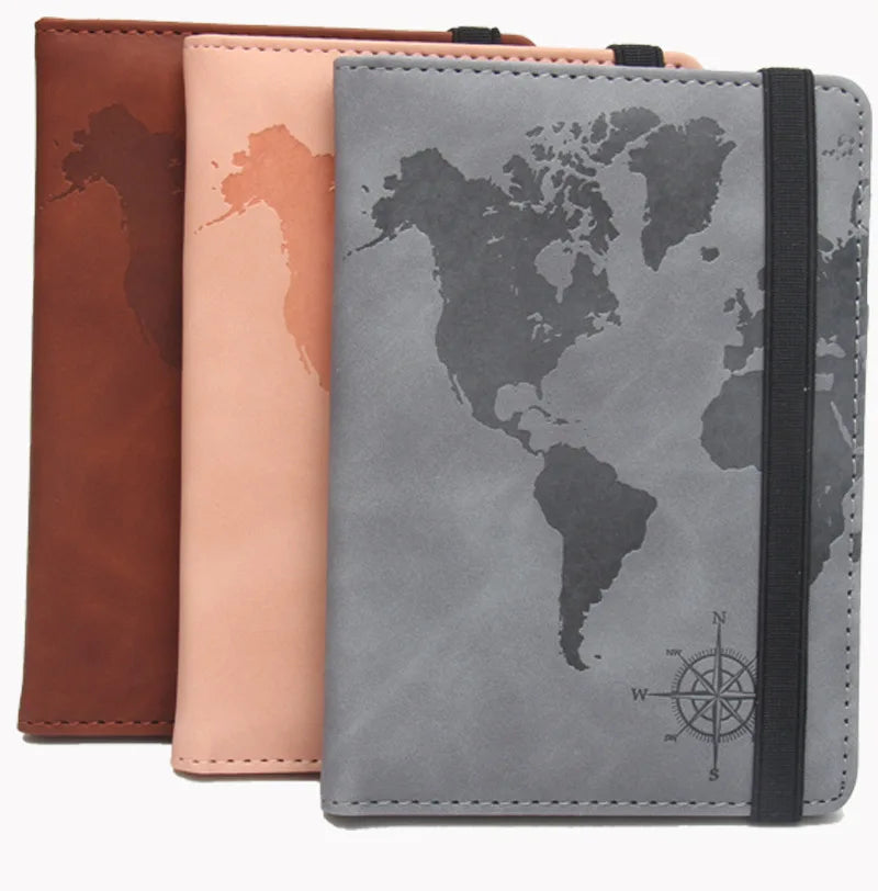Personalized Passport Cover – RFID Blocking World Map Design for Travel