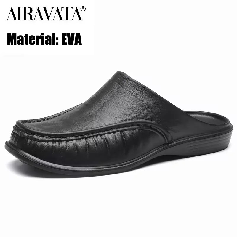 Men EVA Slip-On Flat Sandals – Lightweight Beach Shoes for Summer Casual Wear
