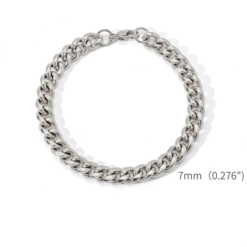 Gold Stainless Steel Cuban Chain Bracelet – Unisex Hip Hop Jewelry
